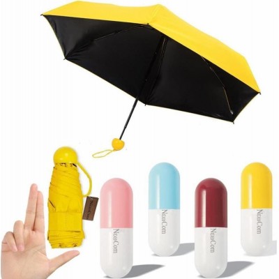 Amazon TOP Black UV Protective kids capsule shape 5 fold umbrella