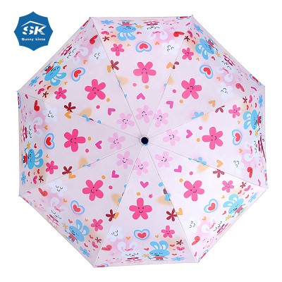 21inch 3 fold umbrella automatic sun umbrella fold umbrella for lady