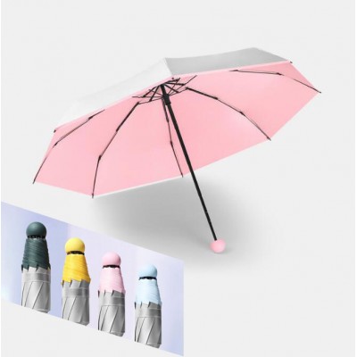 Portable 8K pocket mini titanium silver coated strong UV anti capsule umbrella