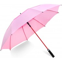 Auto Open Double Layer Large Pink golf umbrellas promotional with logo prints