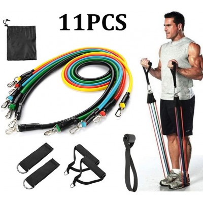 Custom Logo Gym Elastic TPE Material Workout fitness resistance bands 11 pcs resistance bands