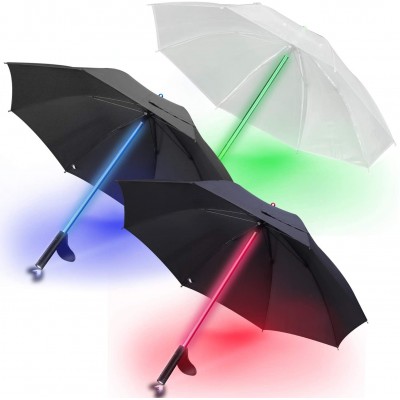 Good quality 23" OEM Wholesale Stick Ultra Handle Black LED Flashing Light Umbrella