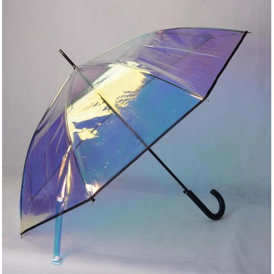 Popular colorful clear umbrella kids rain bow transparent umbrella for sale