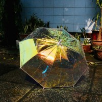 New arrival automatic open 23inch colorful pvc poe transparent umbrella