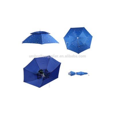 Custom promotion sun hat umbrella/ umbrella on head/ white head umbrella