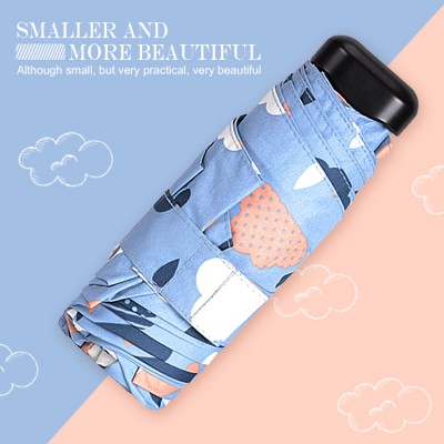 2018 New Popular full print UV coated 19 inch small size fashion ladies 5 fold Mini umbrella