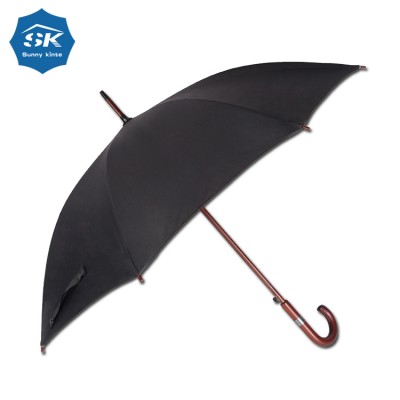 Wooden shaft and handle bright colored golf umbrella with logo printing