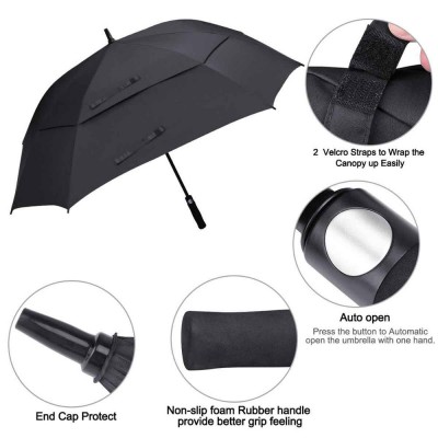 high quality 62inch arc square shape black promotional golf umbrella